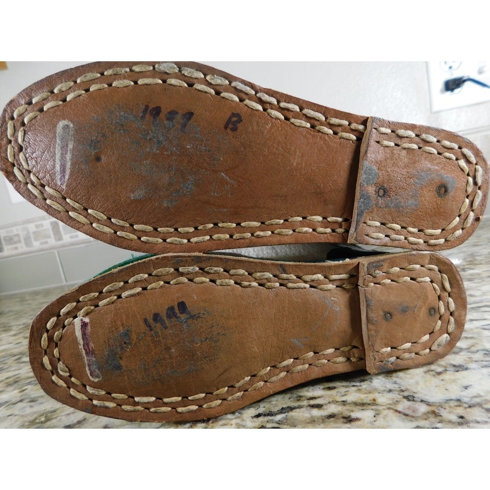 Vintage Mongolian Tibetan Tribal Handmade Wool Felt Leather Snow Boots Unisex - Picture 9 of 12